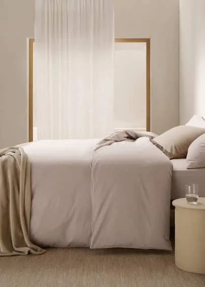 300 thread count cotton duvet cover for Single bed light heather grey - Home - Single - MANGO HOME