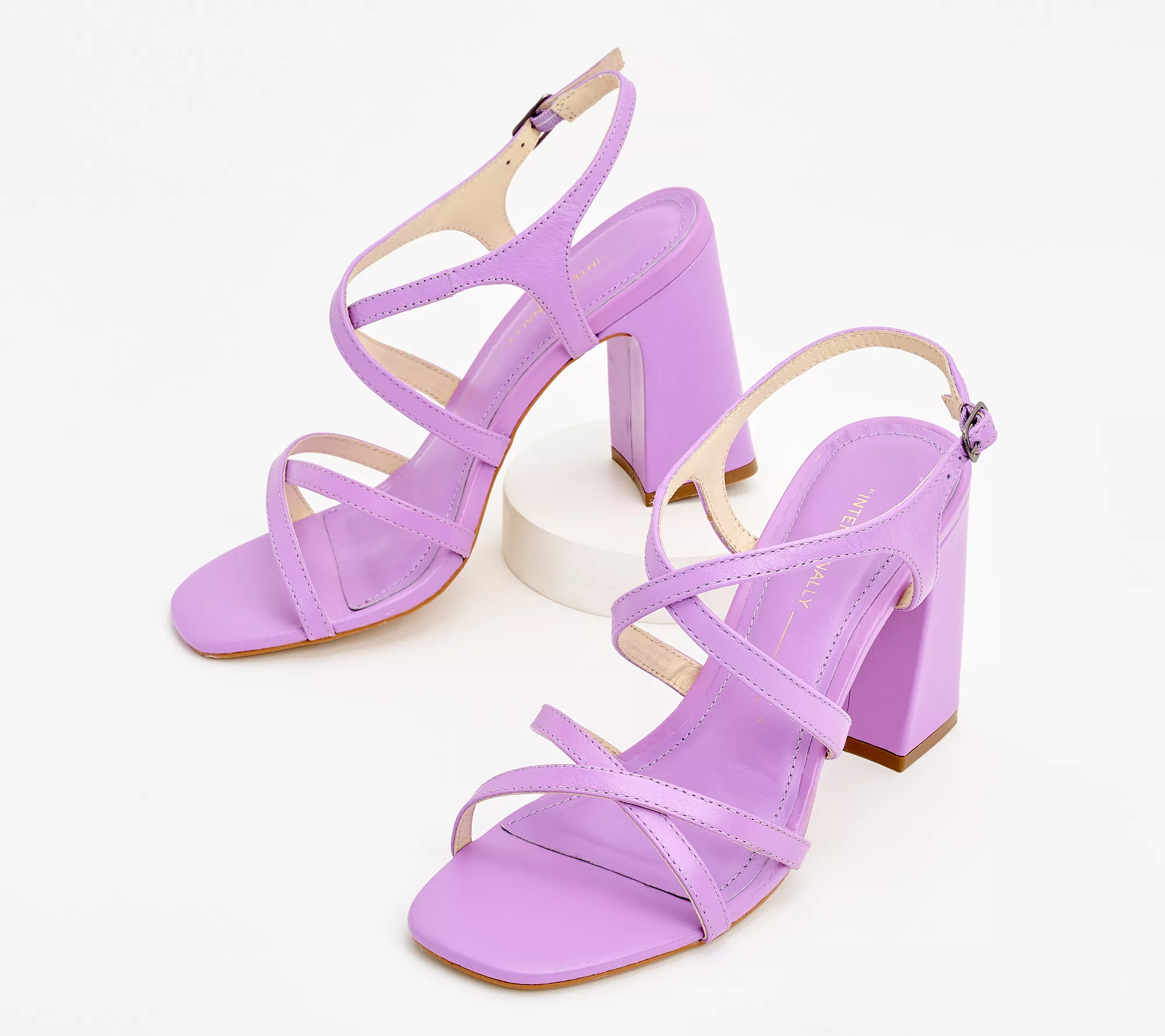 "As Is" INTENTIONALLY BLANK Leather Strappy Heeled Sandals