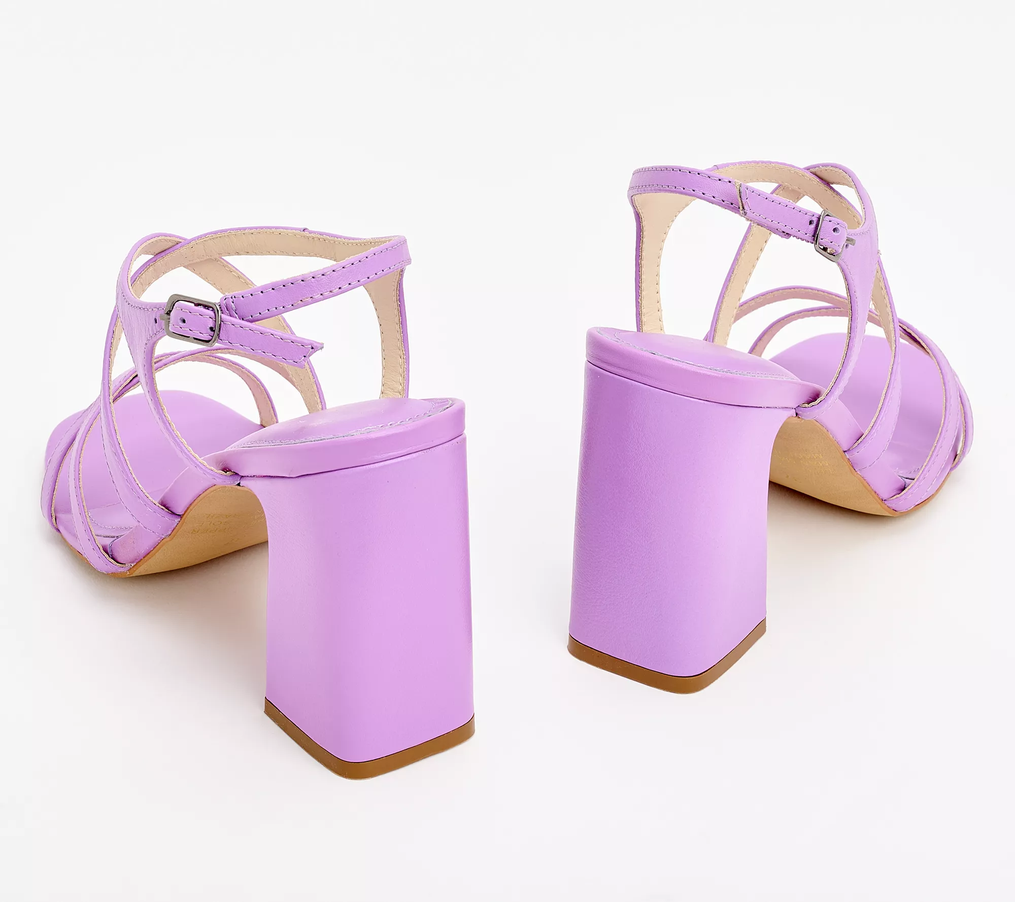 "As Is" INTENTIONALLY BLANK Leather Strappy Heeled Sandals