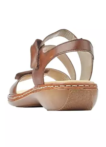 659C7 Ladies Brown Hook & Loop Sandals by Rieker | Look Again