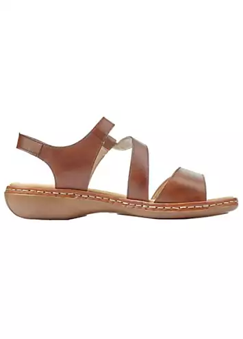 659C7 Ladies Brown Hook & Loop Sandals by Rieker | Look Again