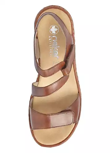 659C7 Ladies Brown Hook & Loop Sandals by Rieker | Look Again