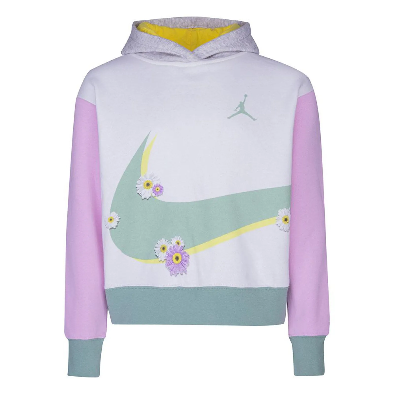 Air Jordan Jumpman x Nike Flowerchild Girls Hoodie ''White/Pink''