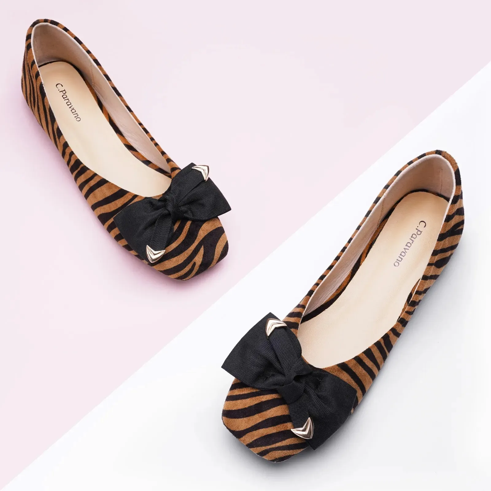 Animal Prints Metal Bow Flats (Eva) Tiger