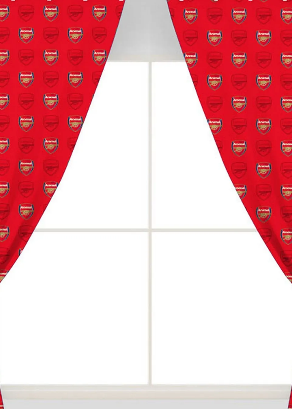 Arsenal FC Red Repeat Crest Curtains