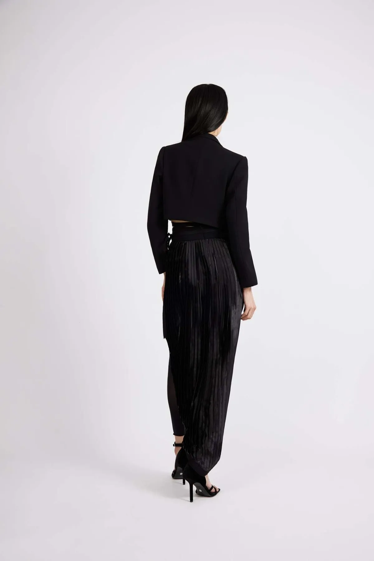 Asymmetric Knife Pleat Skirt