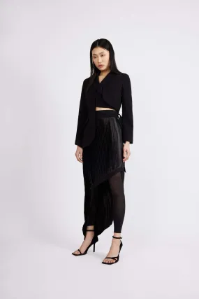 Asymmetric Knife Pleat Skirt