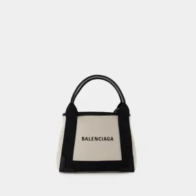 Balenciaga  Navy Cabas Xs Aj Crossbody - Balenciaga - Beige/Black - Canva