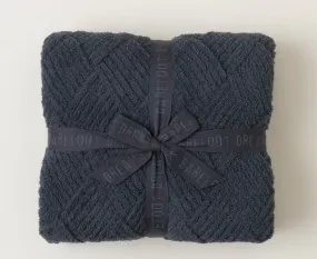 Barefoot Dreams Cozychic Diamond Weave Blanket Slate Blue