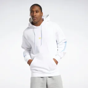 Basketball Back Vector Fleece Hoodie White