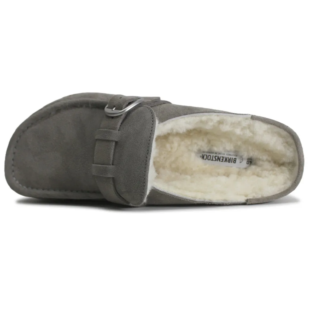 Birkenstock Unisex Sandals Buckley Shearling Casual Open-Back Buckle Suede - UK 7