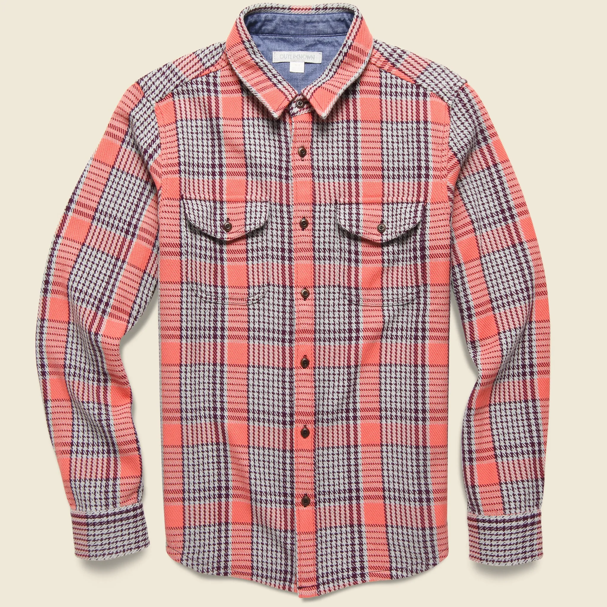 Blanket Shirt - Bright Coral Graph Plaid