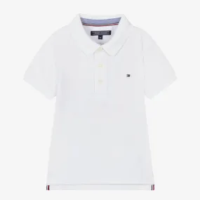 Boys White Organic Cotton Polo Shirt