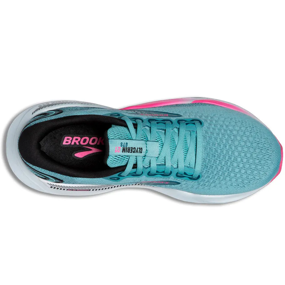 Brooks Women's Glycerin GTS 21 Running Shoes Moroccan Blue / Aqua / Pink