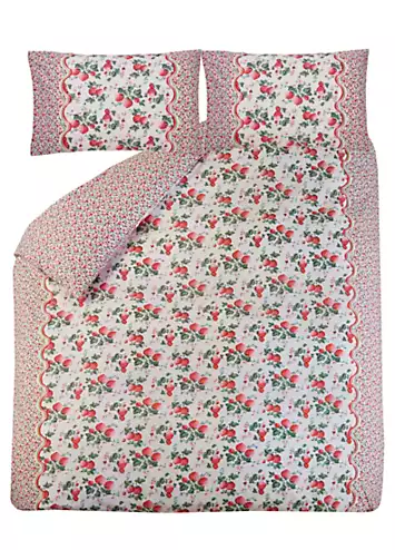 Cath Kidston Strawberry 100% Cotton Percale 180 Thread Count Duvet Cover Set | Kaleidoscope