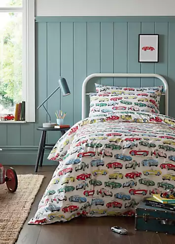 Cath Kidston Vintage Cars 100% Cotton Duvet Cover Set | Kaleidoscope