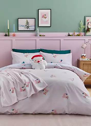 Catherine Lansfield Vintage Christmas Santa Duvet Cover Set | Kaleidoscope