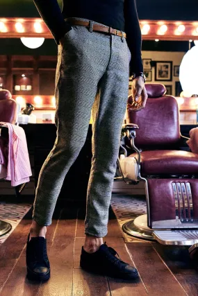 Cropped Tailored Check Trousers