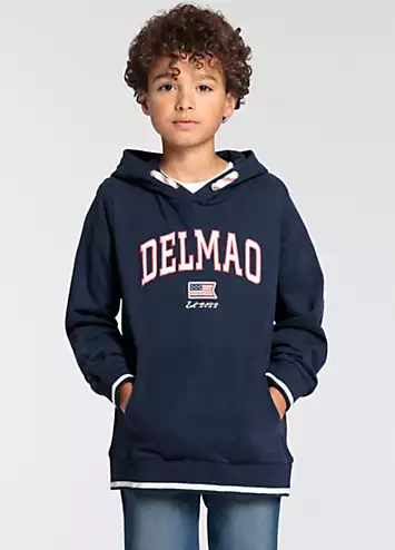 DELMAO Kids Logo Print Hoodie | Grattan