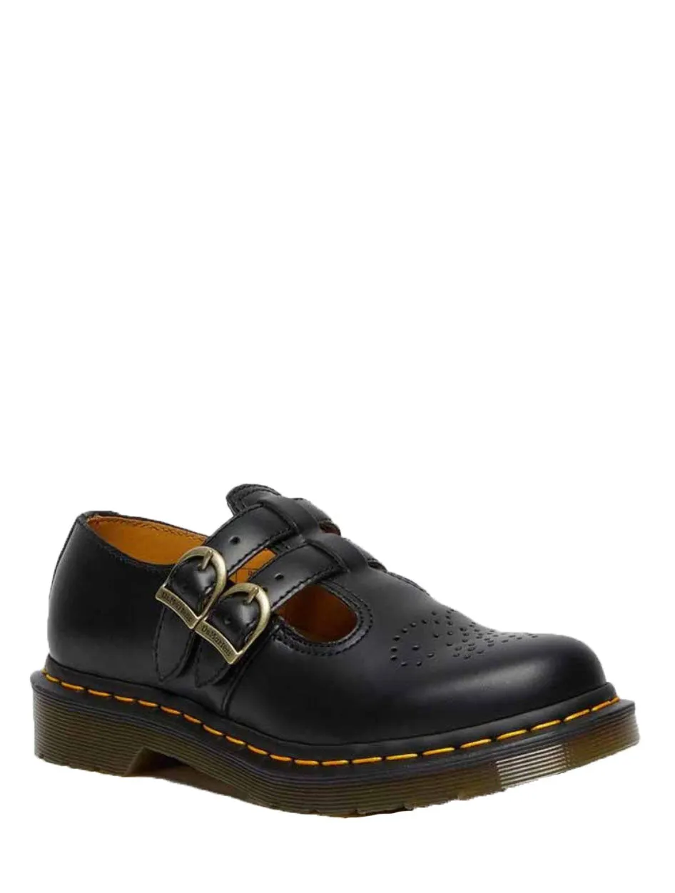 Dr. Martens 8065 Mary Jane Shoe in Black Smooth Leather