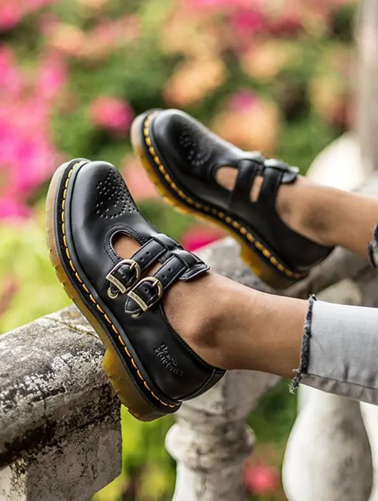 Dr. Martens 8065 Mary Jane Shoe in Black Smooth Leather