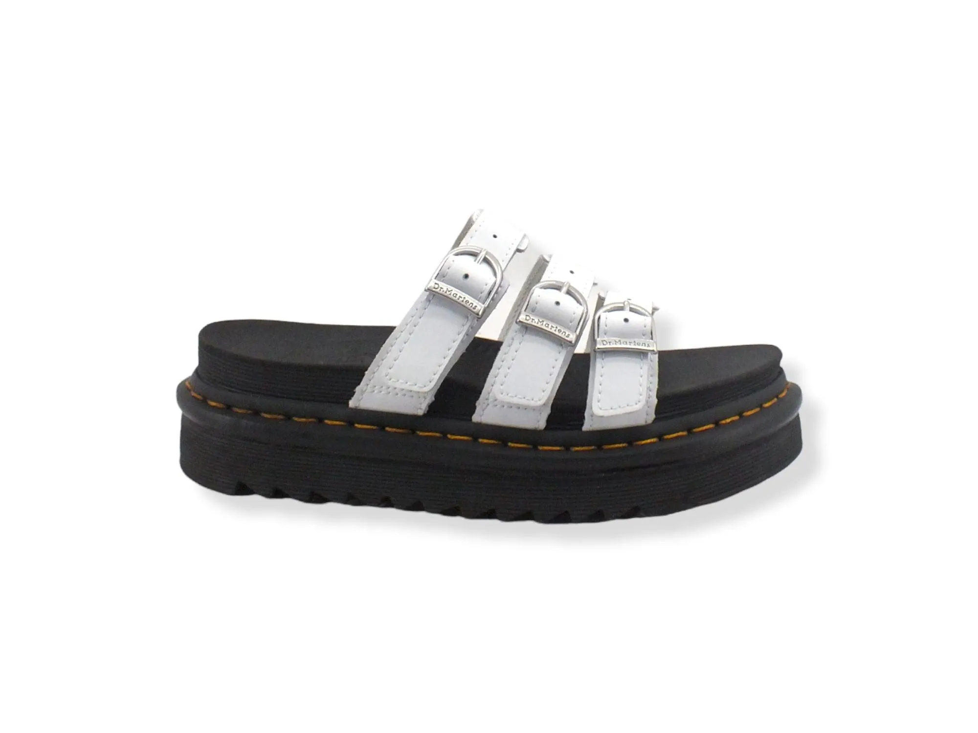 DR. MARTENS Blaire Slide 3 Fibbie Ciabatta Donna White BLAIRE-25456100