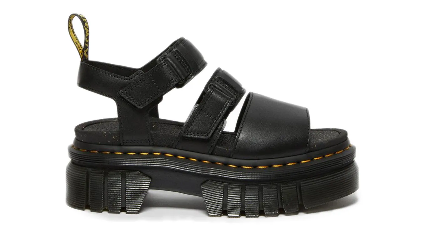 Dr. Martens Ricki Nappa Lux Leather3-Strap Platform Sandals