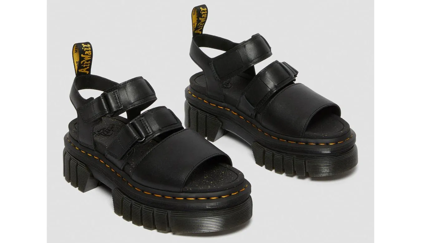 Dr. Martens Ricki Nappa Lux Leather3-Strap Platform Sandals