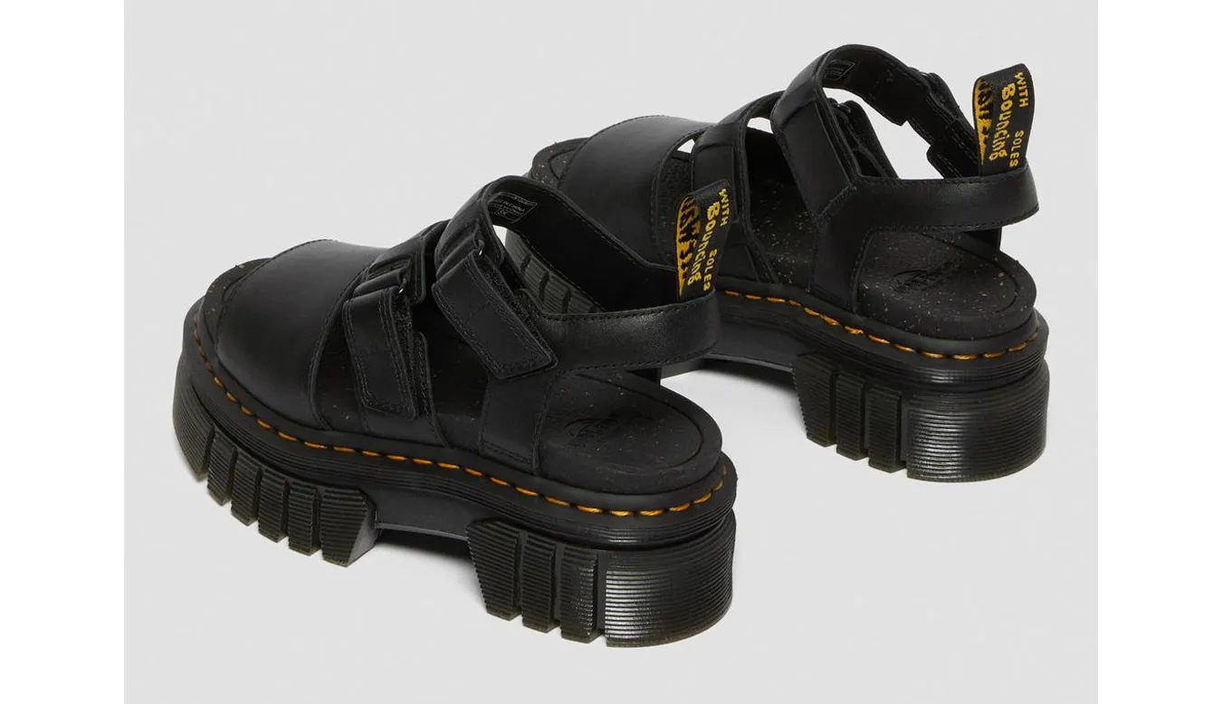 Dr. Martens Ricki Nappa Lux Leather3-Strap Platform Sandals