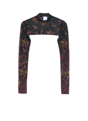 FIRE PRINT EXTREME CROP TOP WITH MOCK TURTLENECK