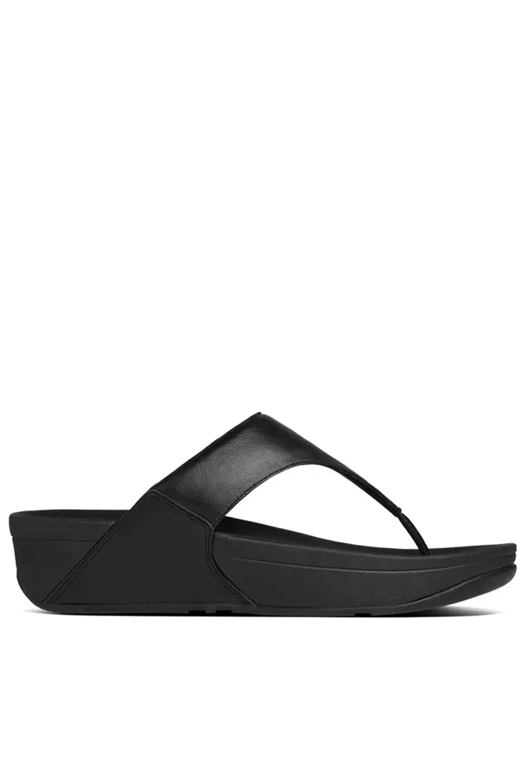 FitFlop FitFlop LULU Women's Leather Toepost Sandals - Black (I88-001)