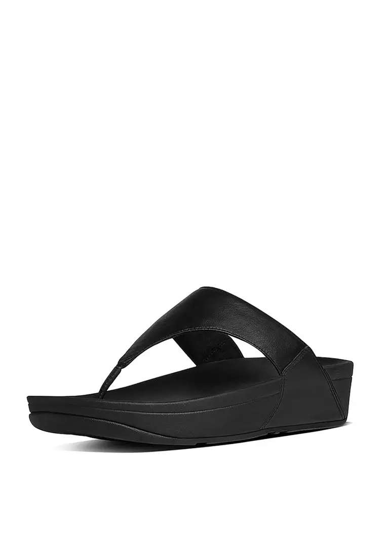 FitFlop FitFlop LULU Women's Leather Toepost Sandals - Black (I88-001)