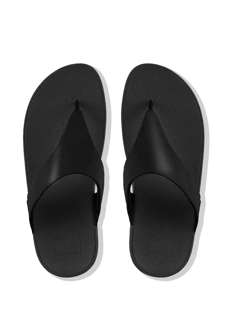 FitFlop FitFlop LULU Women's Leather Toepost Sandals - Black (I88-001)