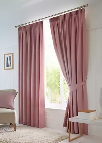 Fusion Dijon Blackout Pair of Pencil Pleat Curtains | Kaleidoscope