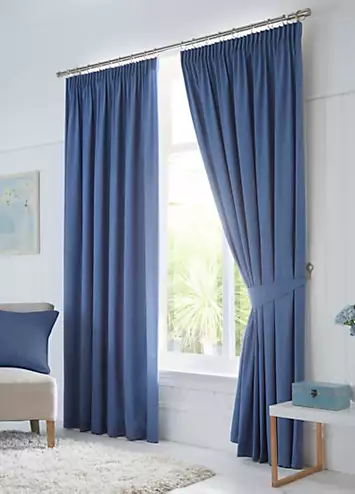 Fusion Dijon Blackout Pair of Pencil Pleat Curtains | Kaleidoscope