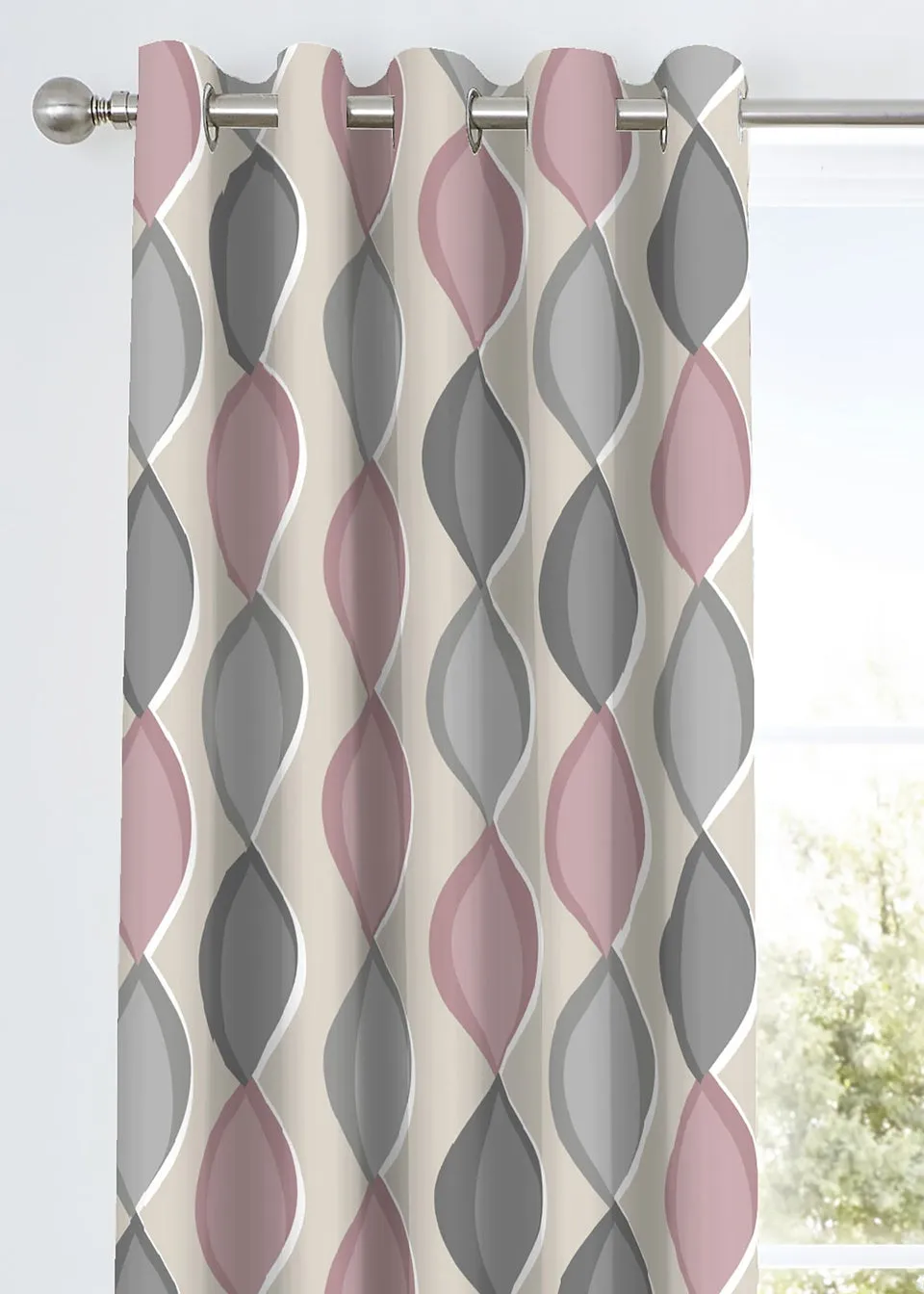 Fusion Lennox Pink Eyelet Curtains