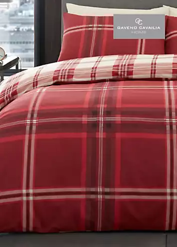 Gaveno Cavailia Bardsley Check Duvet Cover Set - Red | Kaleidoscope