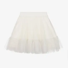 Girls Ivory Glitter Tulle Skirt