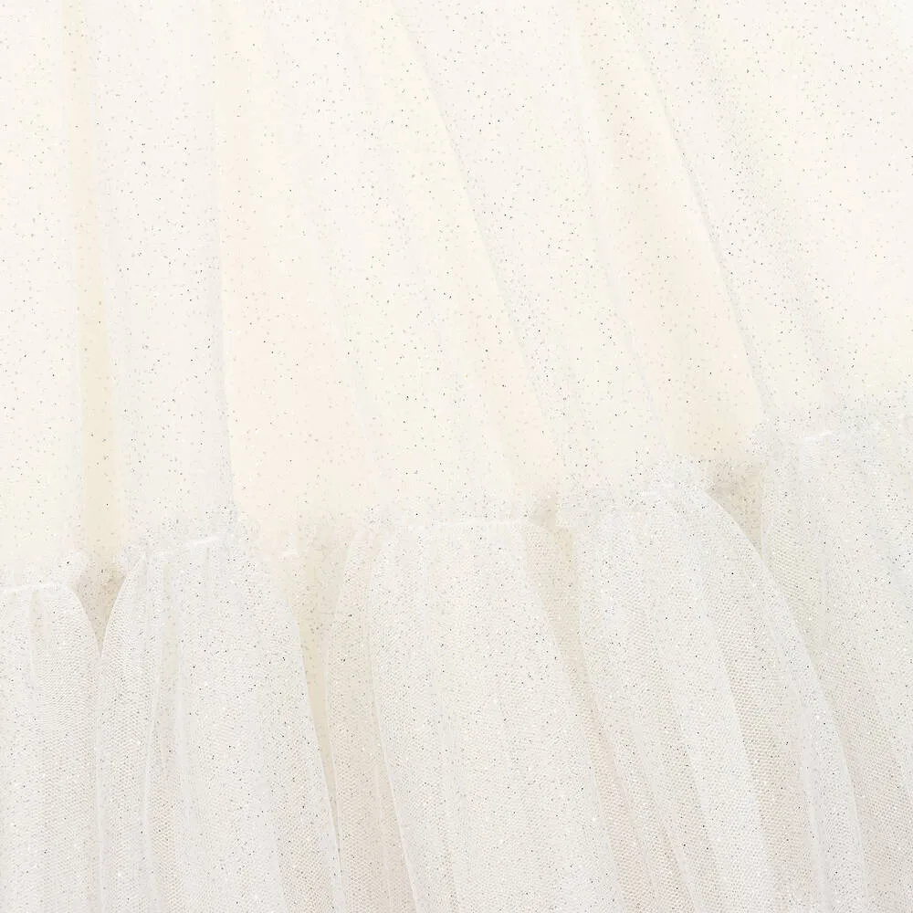 Girls Ivory Glitter Tulle Skirt