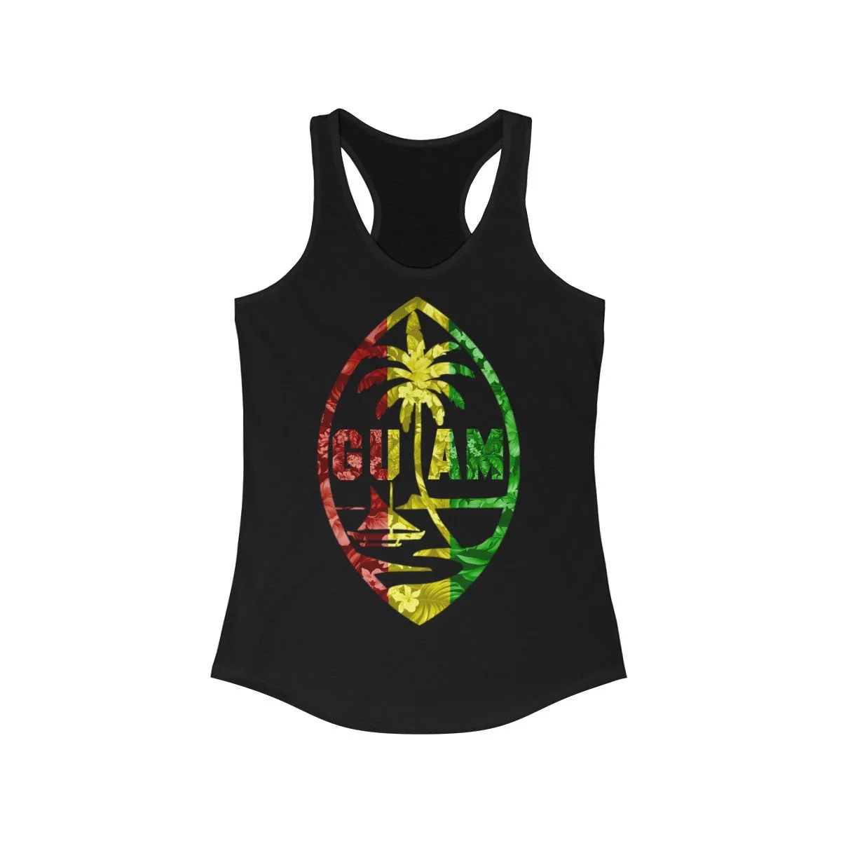 Guam Rasta Floral Racerback Tank