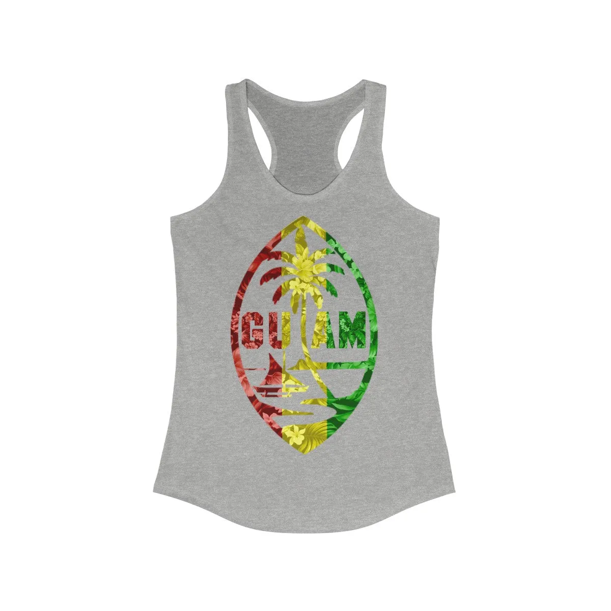 Guam Rasta Floral Racerback Tank