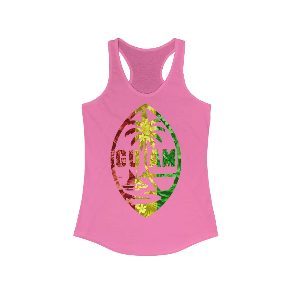 Guam Rasta Floral Racerback Tank