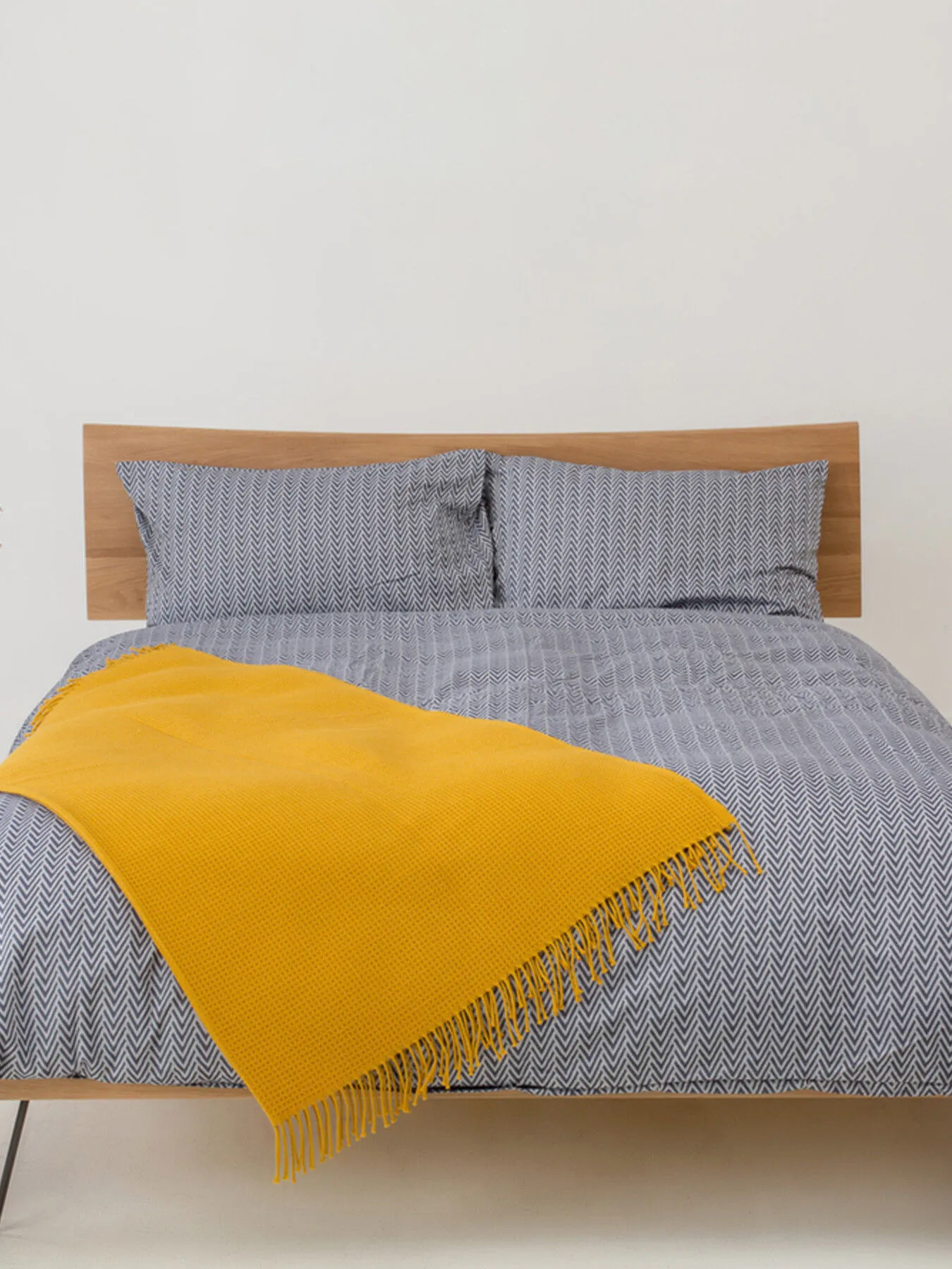 Heal's Herringbone Duvet Cover - Size Single Blue