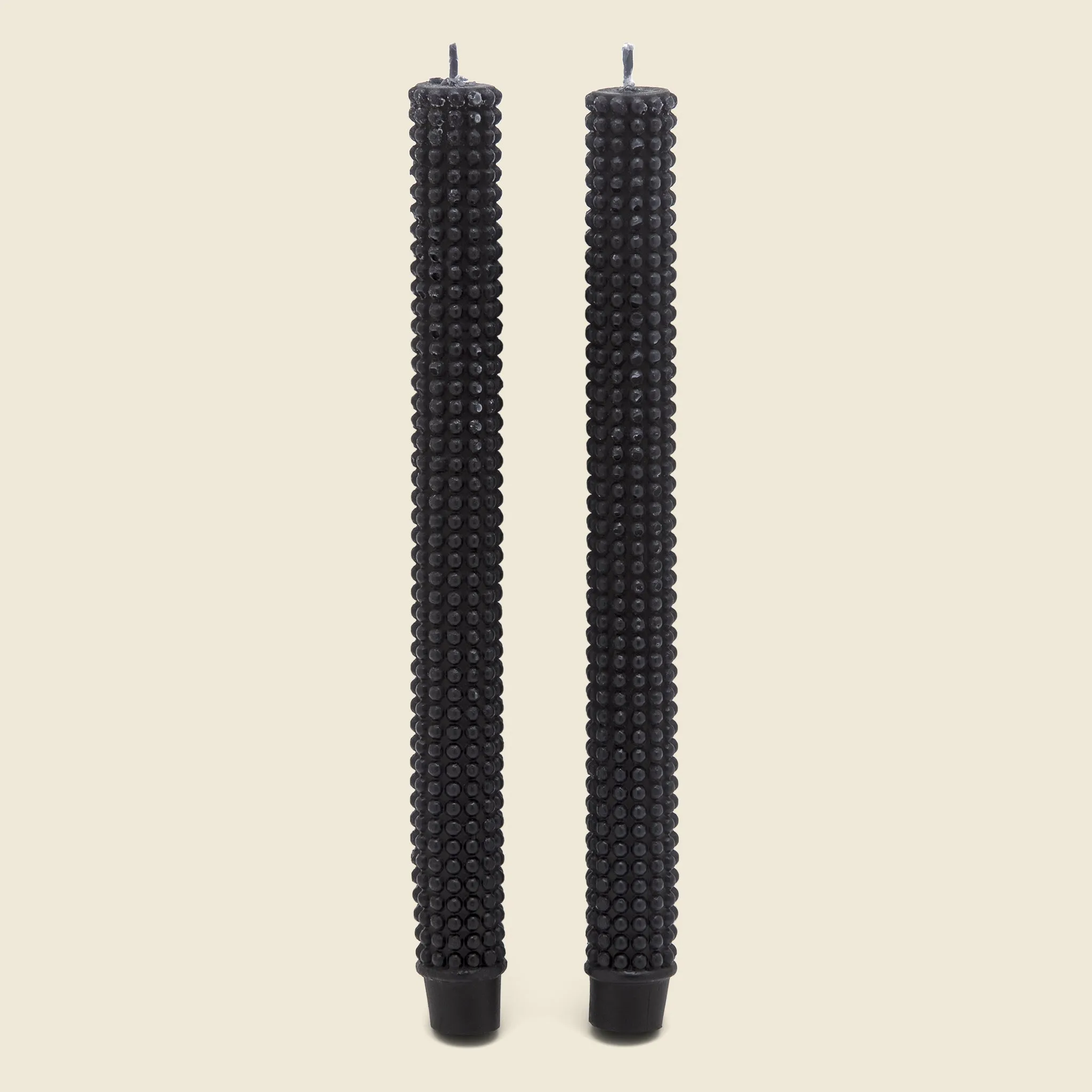 Hobnail Taper Candles Set of 2 - Black