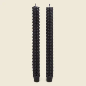 Hobnail Taper Candles Set of 2 - Black