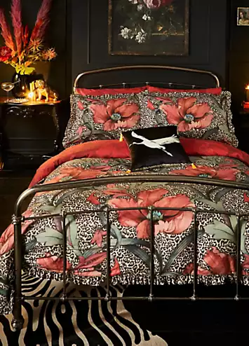 Joe Browns Funky Floral Leopard Cotton 200 Thread Count Reversible Duvet Cover Set | Kaleidoscope