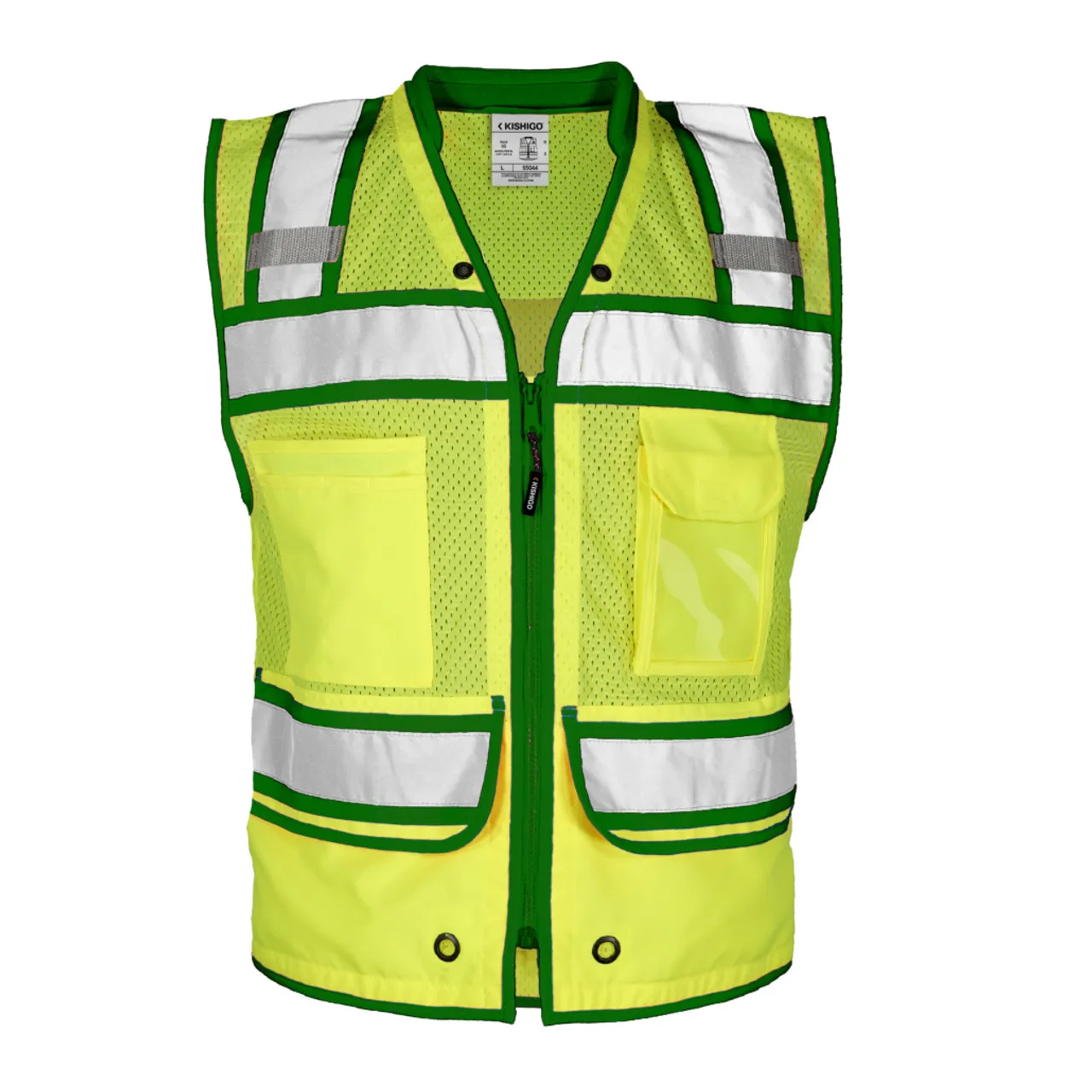 Kishigo Color Contrast High Performance Surveyors Vest Lime-Green S5044