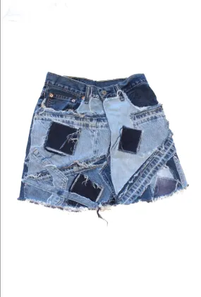 KNOTWTR: PATCHWORK DENIM SKIRT