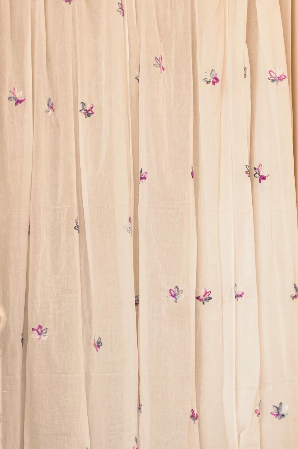 Larissa White Embroidered Curtains