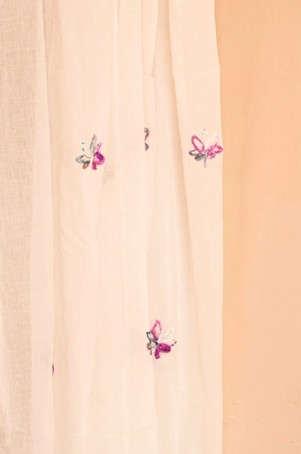 Larissa White Embroidered Curtains